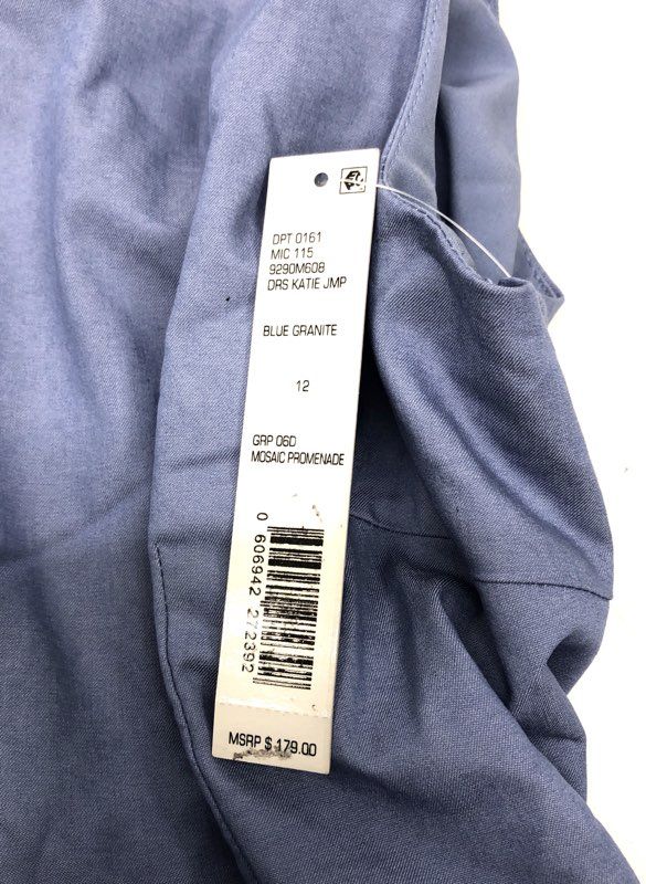 Antonio Melani Women's Blue Granite Katie Jumpsuit Belted Wide Leg NWT Sz 12