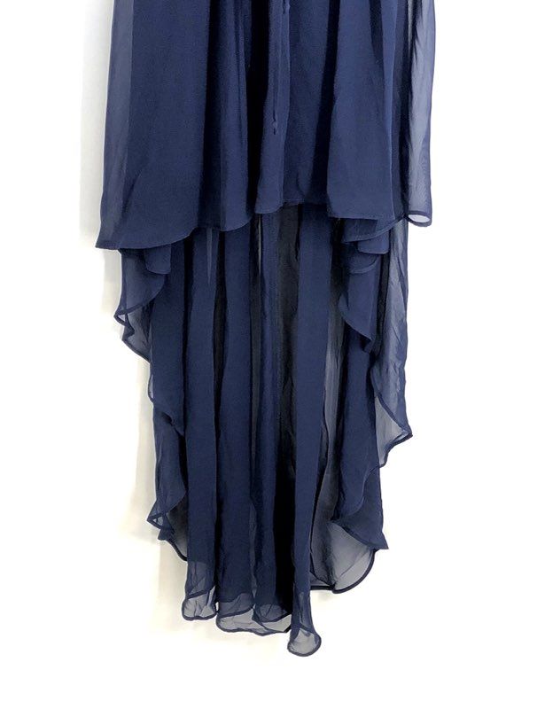 B. Darlin Women's Midnight Blue Beaded High Low Chiffon Dress Sz 3/4 NWT