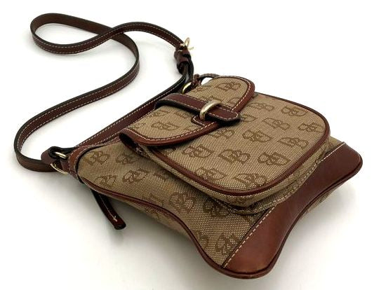 Dooney & Bourke Brown Signature Print 'Letter Carrier' Crossbody Bag (+COA)