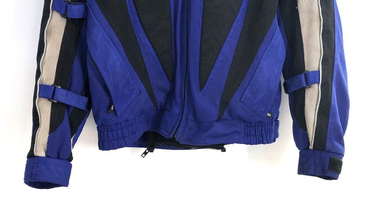 Nitro Racing Blue Black Mesh Armored Motorcycle Riding Jacket Sz S