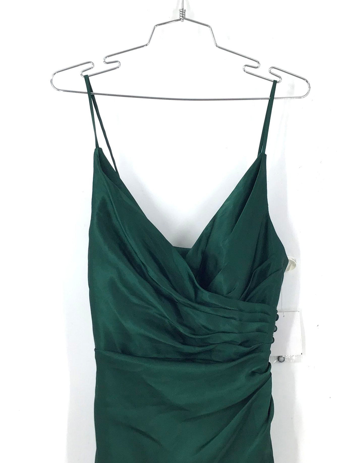 NWT Galina Signature Women's Green V-Neck Faux Wrap Maxi Dress - Size 2