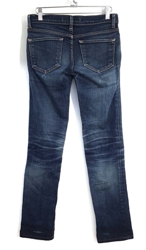 J Brand Women's Dark Wash Slim Straight Jeans Whiskered Made in USA Size 25