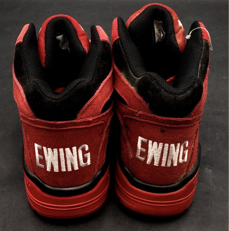 Ewing Athletics Guard Red Suede Mid Top Basketball Sneakers Size 8