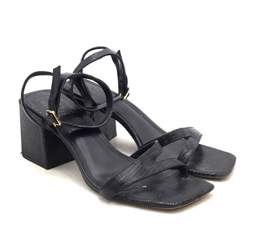 Vince Camuto Women&#39;s Black Block Heel Strappy Sandal - Size 9M