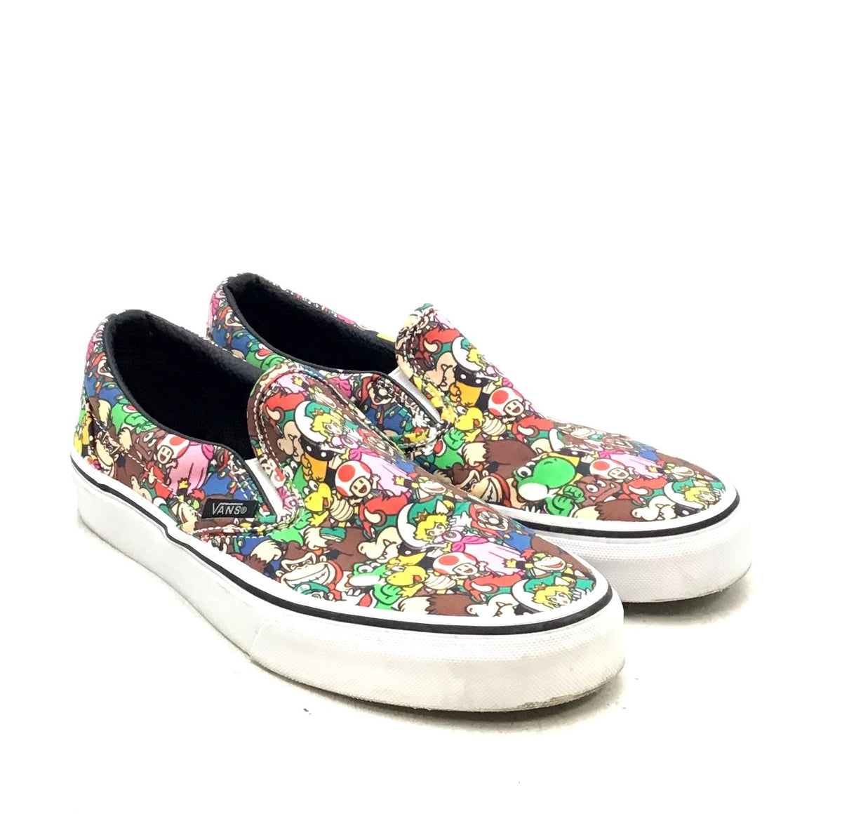 Vans Women&#39;s Off The Wall Multicolor Super Mario Bros Casual Slip-On Shoes- Sz 7