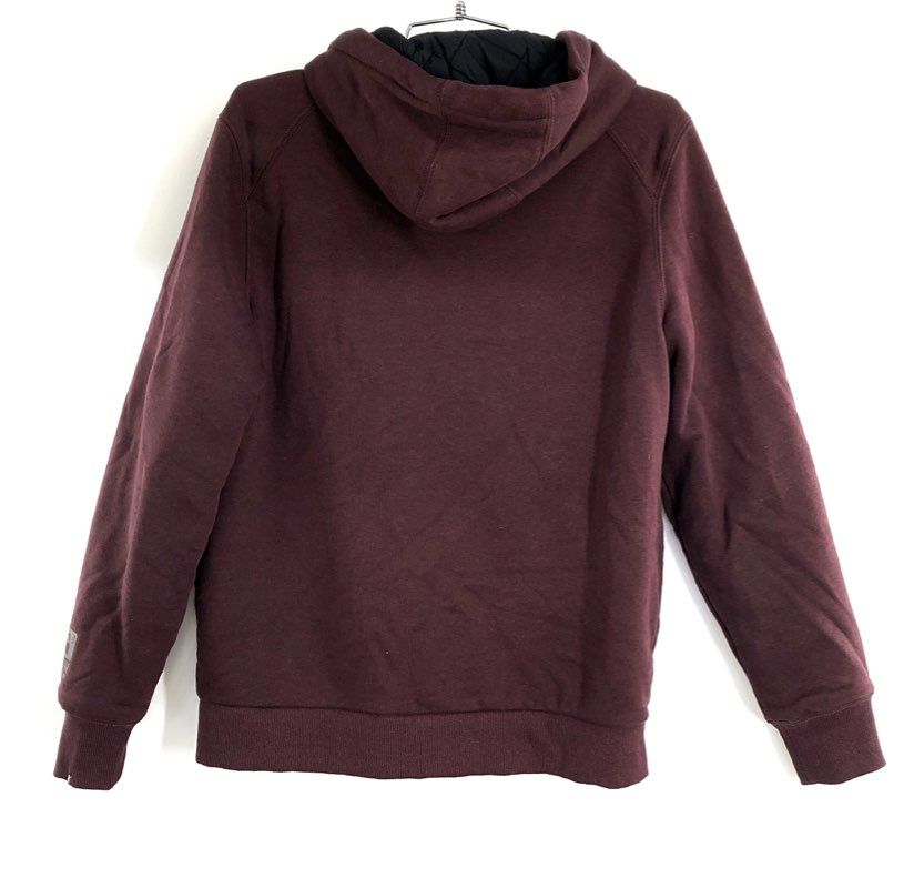 Carhartt Girls' Redwood Jacket Deep Wine Quilted Lined Hooded Canvas Sz M 8/10