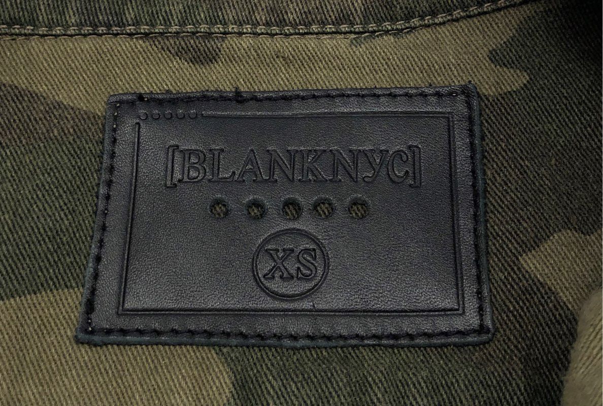 [BLANKNYC] Women's Green Camo Cotton Utility Jacket Full Zip Snap Sz XS