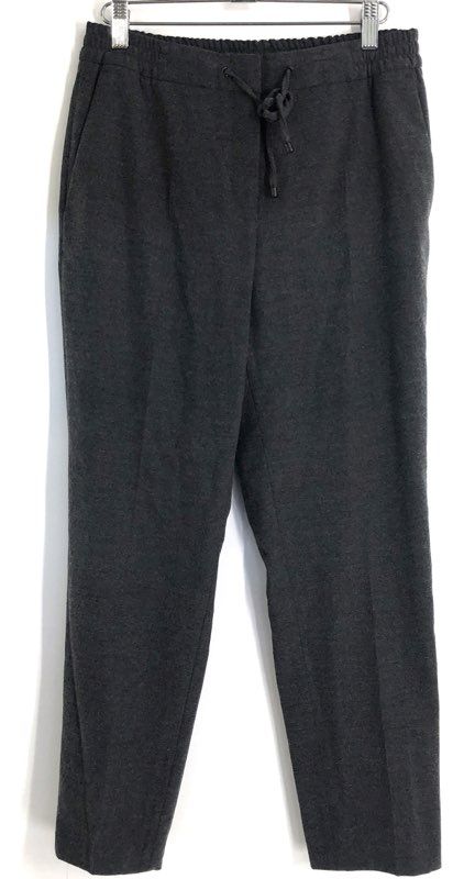 Gerard Darel Women's Gray Drawstring Elastic Waist Tapered Trousers Size 38