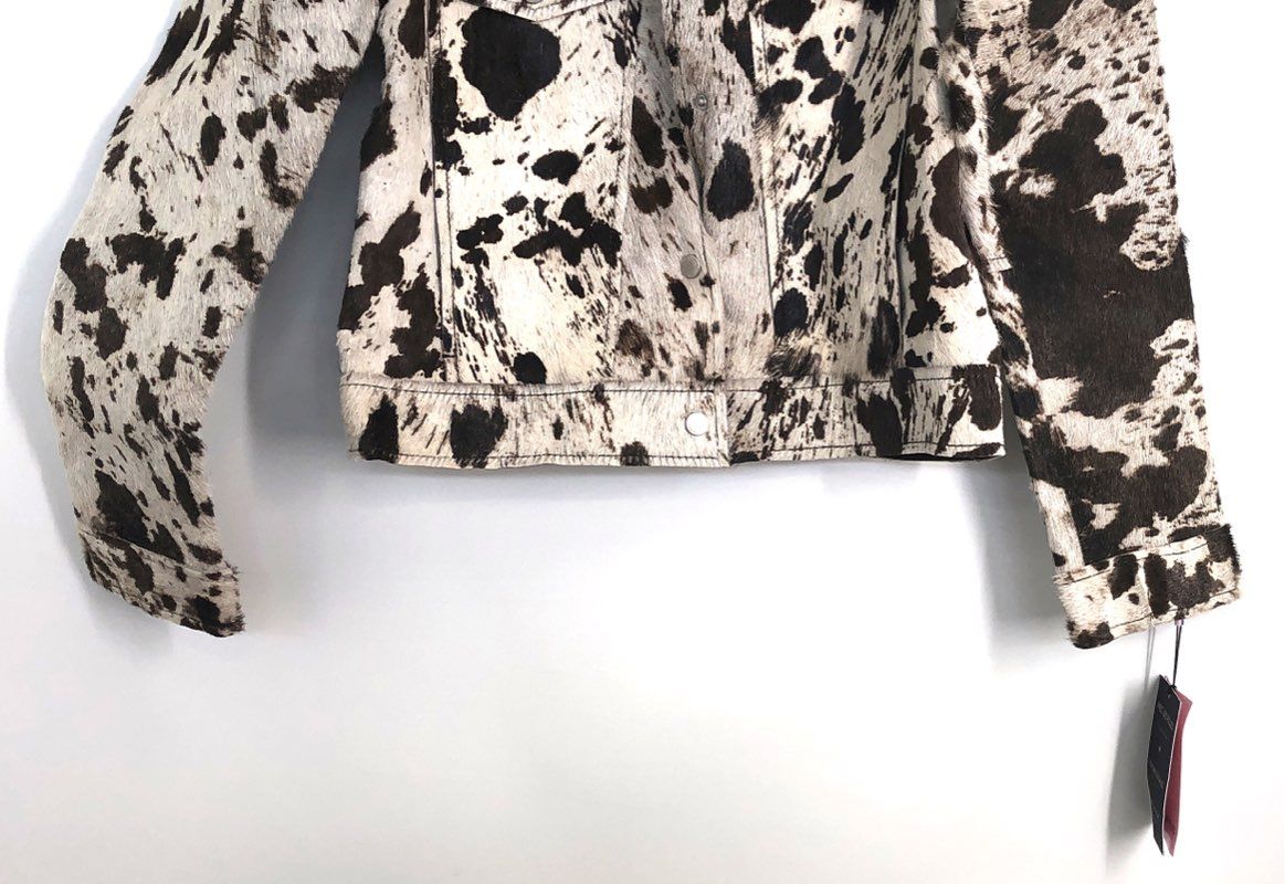 Avec Les Filles Women's Anthropologie Cow Print Goat Hair Jacket Sz S NWT