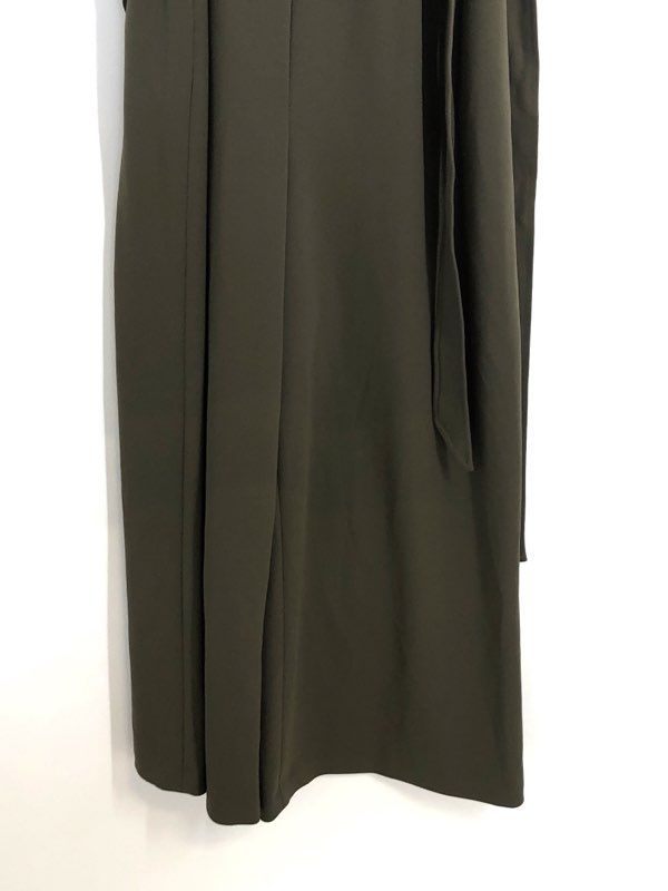 Calvin Klein Women's Olive Green Ruffle V-Neck Wide Leg Jumpsuit Sz 12 NWT