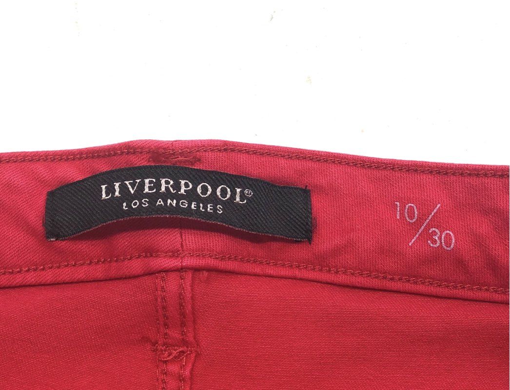 Liverpool Women's Red High-Rise Ankle Skinny Jeans NWT Size 10/30