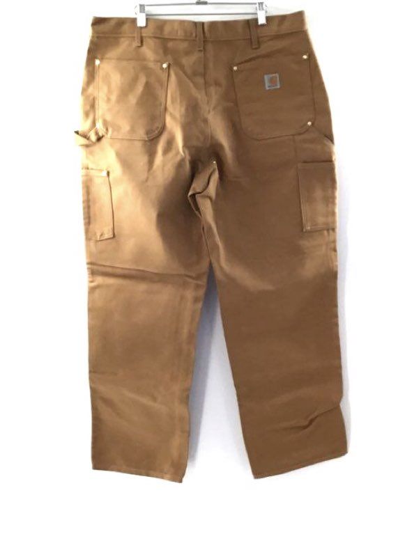 Carhartt Men's B01 Brown Loose Fit Double Front Work Dungaree Jeans Sz 40x30