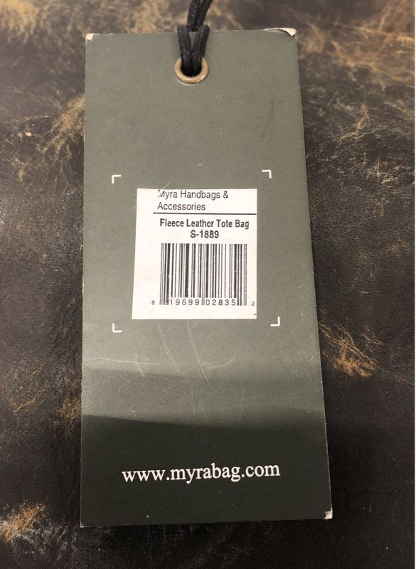 NWT Myra Bag S-1889 Fleece Leather Distressed Brown Tote Bag Handbag