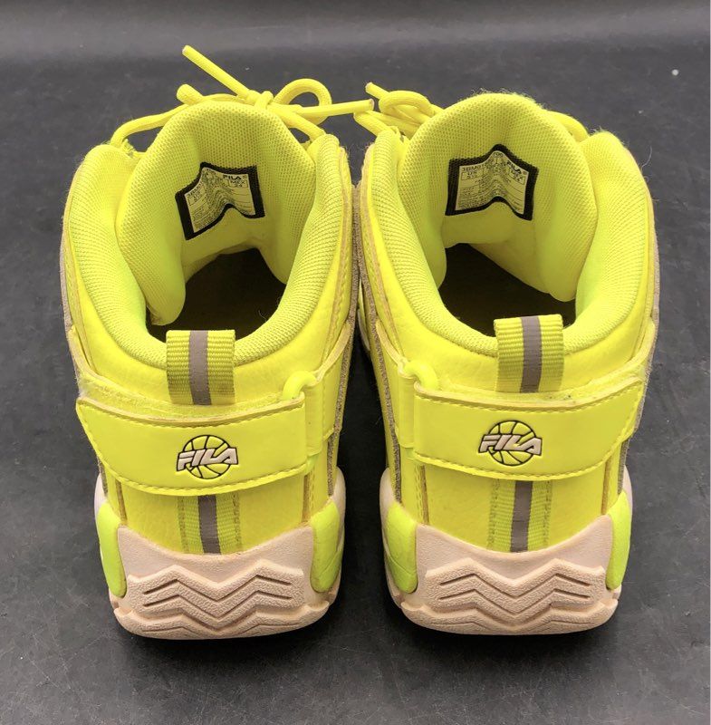 Fila Grant Hill 2 Neon Yellow White High Top Sneakers Size 5.5