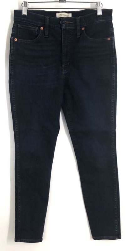 Madewell Women's High-Rise Skinny Jeans Dark Indigo Wash Cropped Size 28