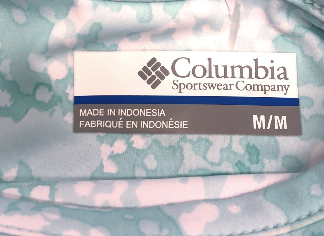 Columbia Women's PFG Freezer III Dress Blue White Sun Protection Sz M NWT