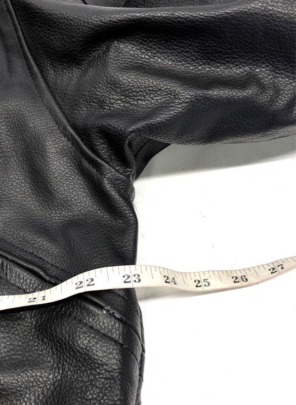 River Road Men's Black Leather Motorcycle Cruiser Jacket Vented Sz 44