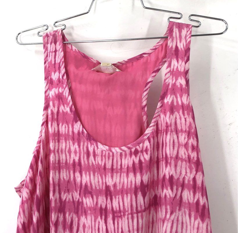 NWT Michael Kors Women's Garden Pink Silk Tank Dress - Size XL