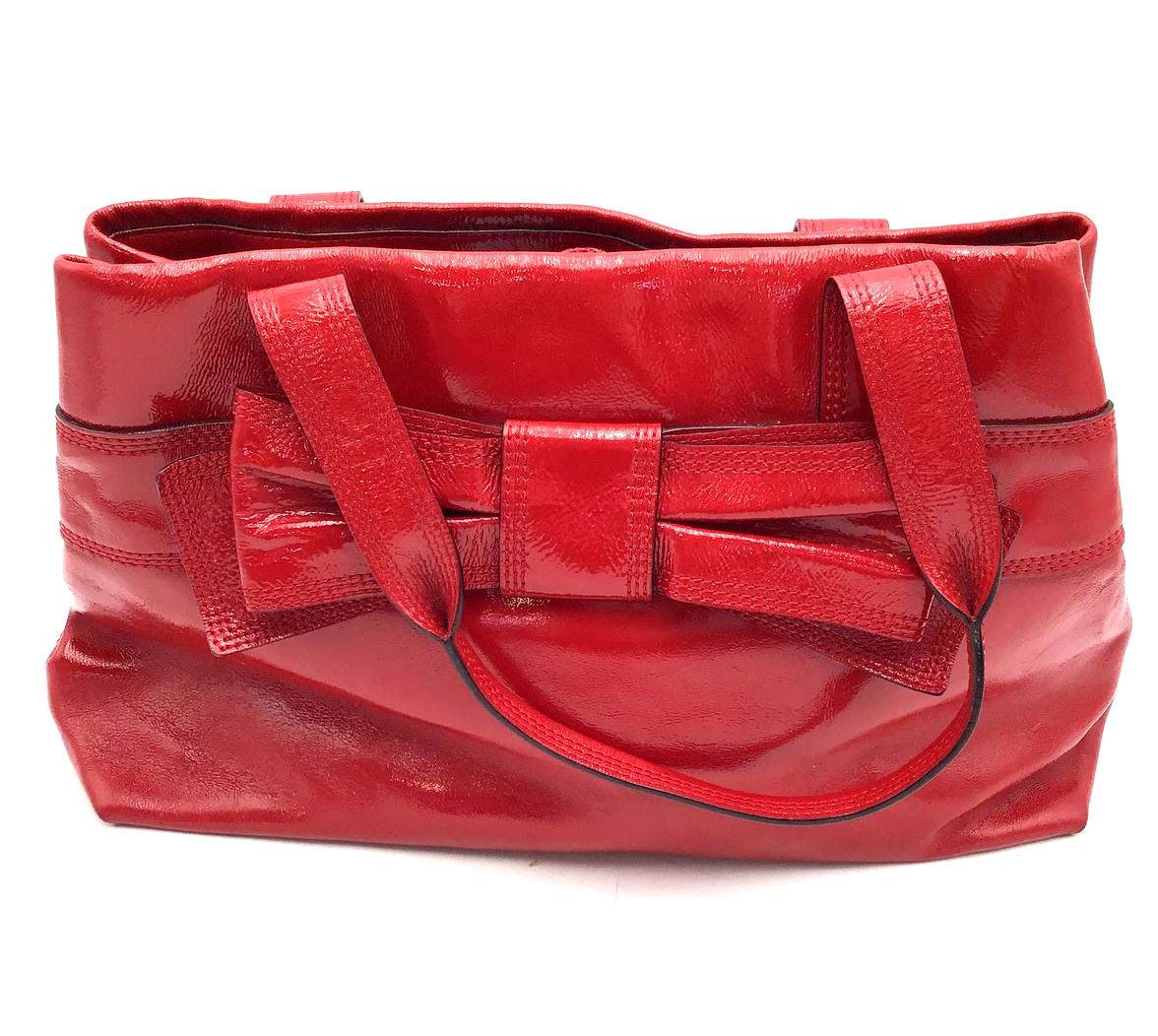 Kate Spade Red Patent Leather Shoulder Bag with Silver-Tone Hardware (+COA)