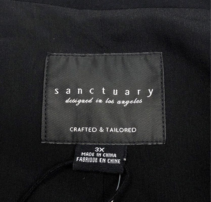 Sanctuary Women's Black Notch Lapel Single Button Vest Sz 3X NWT