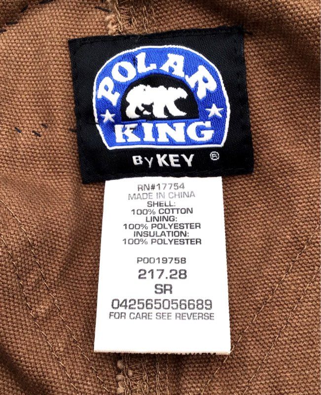 Polar King By Key Men&#39;s Tan Cotton Duck Bib Overall One-Piece - Size SR