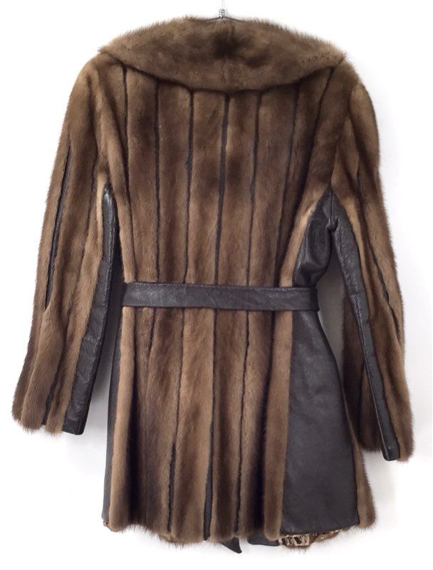 Field's Women's Brown Belted Fur Overcoat
