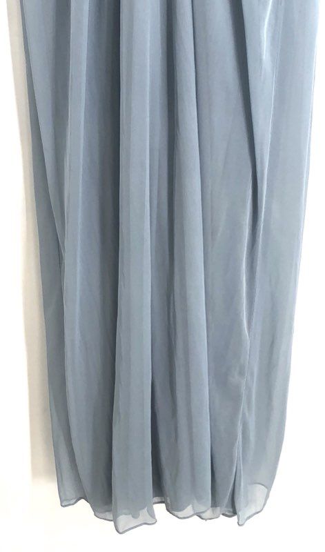 David's Bridal Women's Dusty Blue Chiffon Halter Gown Crisscross Sz 16 NWT