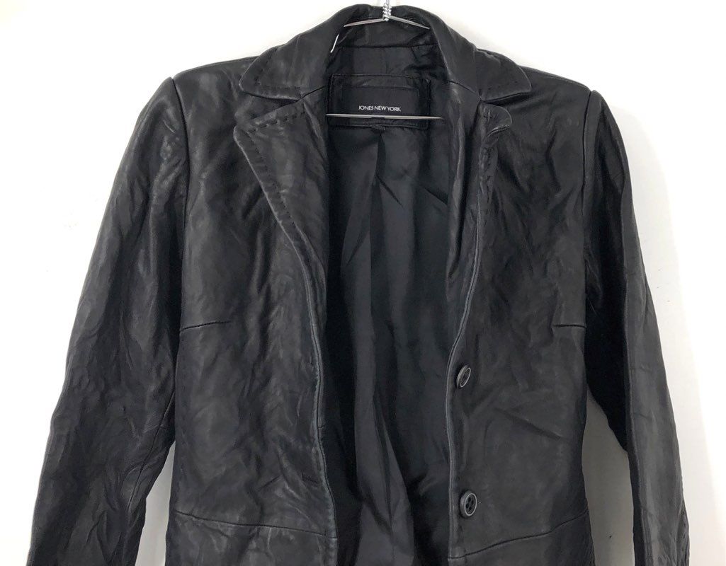 Jones New York Women's Black Leather Jacket - Size S