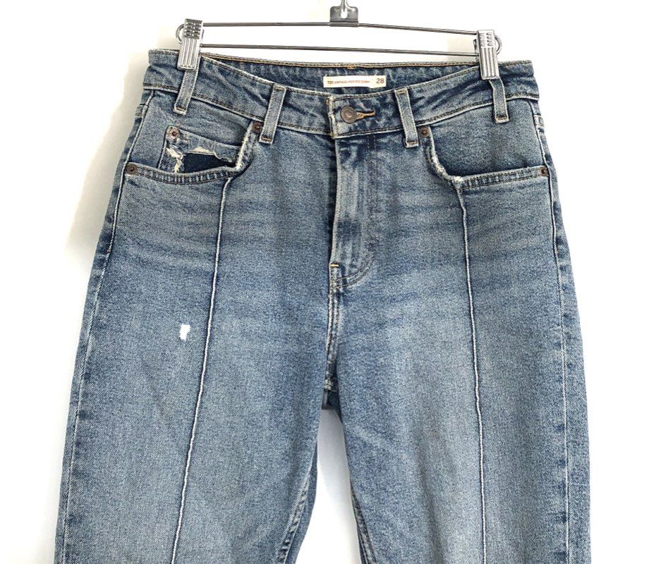 Levi's Women's 721 Vintage High Rise Skinny Blue Distressed Seam Jeans Sz 28