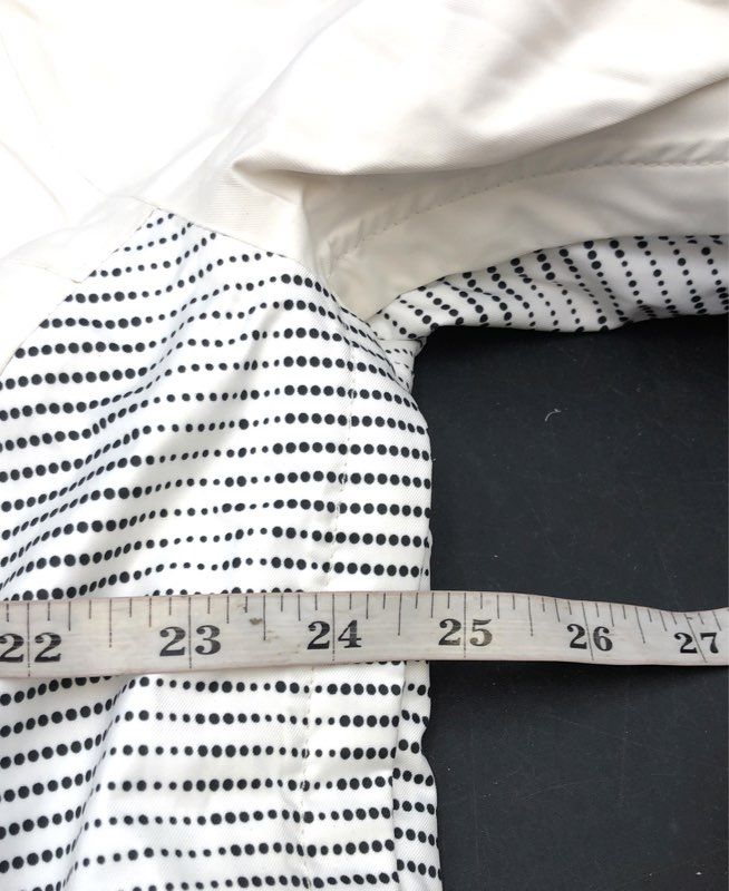 The North Face Women's Hooded Shell Jacket White Black Dotted Stripe Size XL