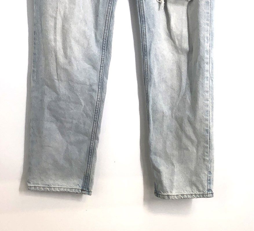 H&M &Denim Women's 90's Boyfriend Jeans Light Wash High Waist Distressed Sz 2