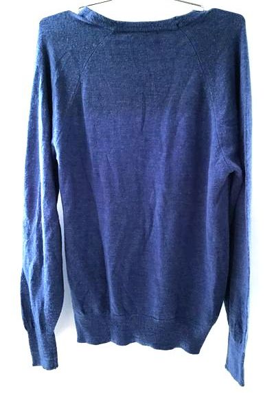 Vintage 80s Christian Dior Monsieur Men's Blue V-Neck Orlon Sweater Sz M COA