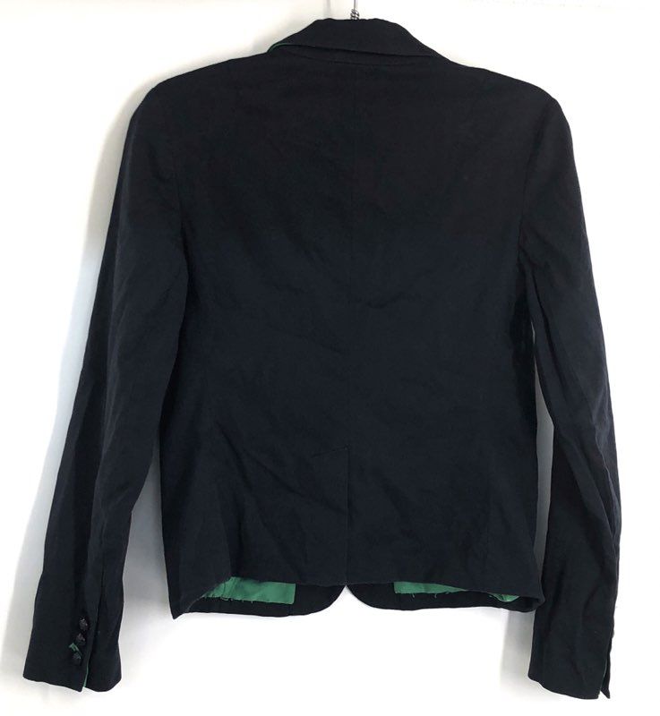 Gap Women's The Academy Blazer Navy Blue Cotton Two-Button Vintage Y2K Sz 4