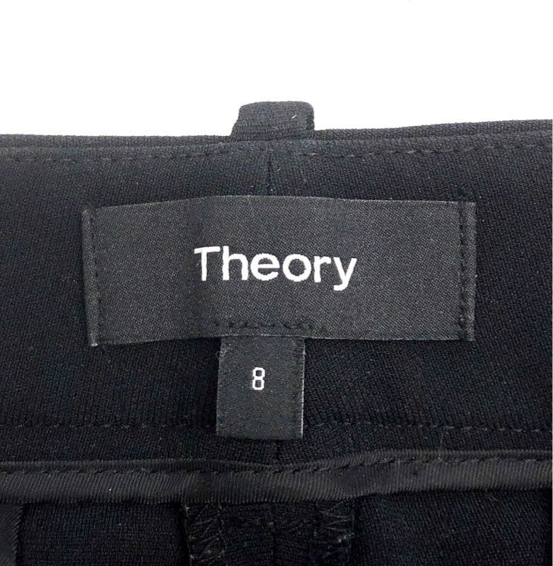 Theory Women's Black Zelle P Modern Crepe Tapered Dress Pants Sz 8
