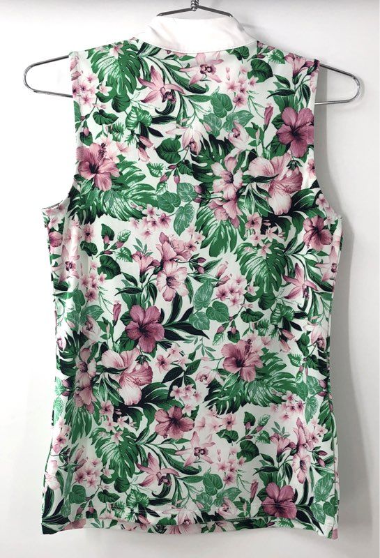 Tommy Bahama Golf Women's Tropical Floral Sleeveless Quarter Zip Top NWT Sz XS