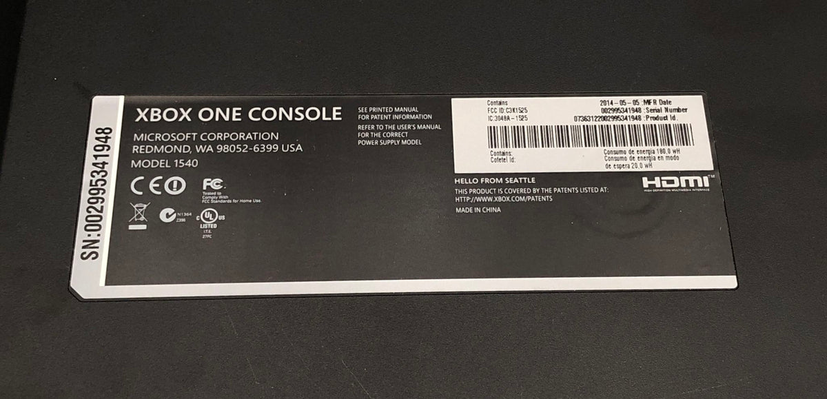 Microsoft Xbox One Console Black Model 1540 with OEM Power Supply