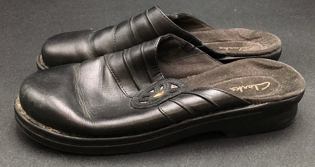 Clarks Women&#39;s Black Casual Clogs - Size 7M