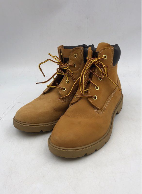 Timberland Boys Premium 6-Inch 10960 Camel Waterproof Lace-Up Ankle Boots Size 6