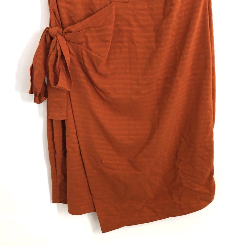 Calvin Klein Women's Terracotta Sleeveless Faux Wrap Utility Shirt Dress NWT M