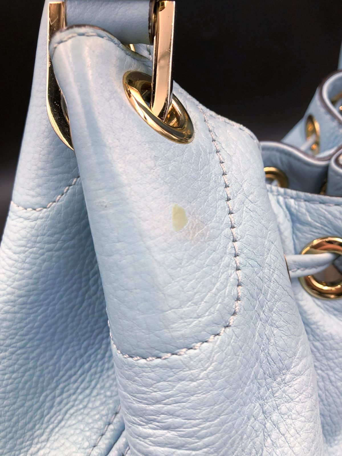 Authentic Michael Kors Sky Blue Luxury Leather Shoulder Bag - COA Included