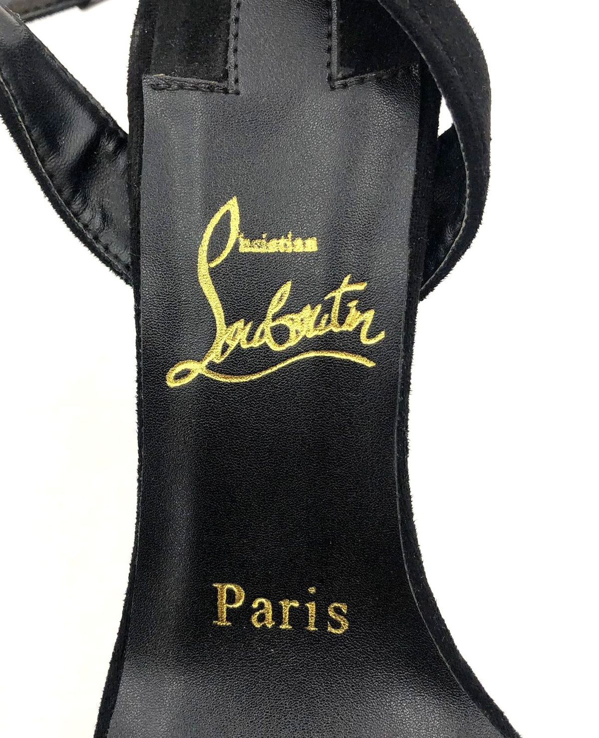 Christian Louboutin Inspired Women's Black Velvet Red-Sole Heels - Size 35