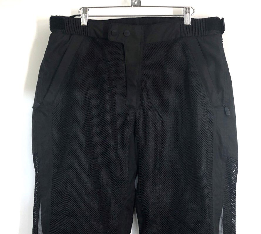BILT Women's Black Mesh Textile Motorcycle Riding Pants Padded