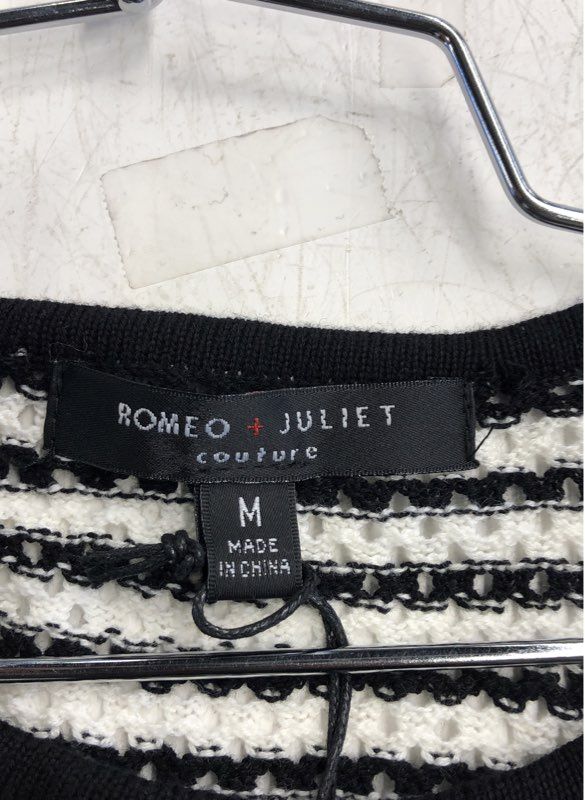NWT Romeo + Juliet Women's Black White Striped Cotton Sweater - Size M