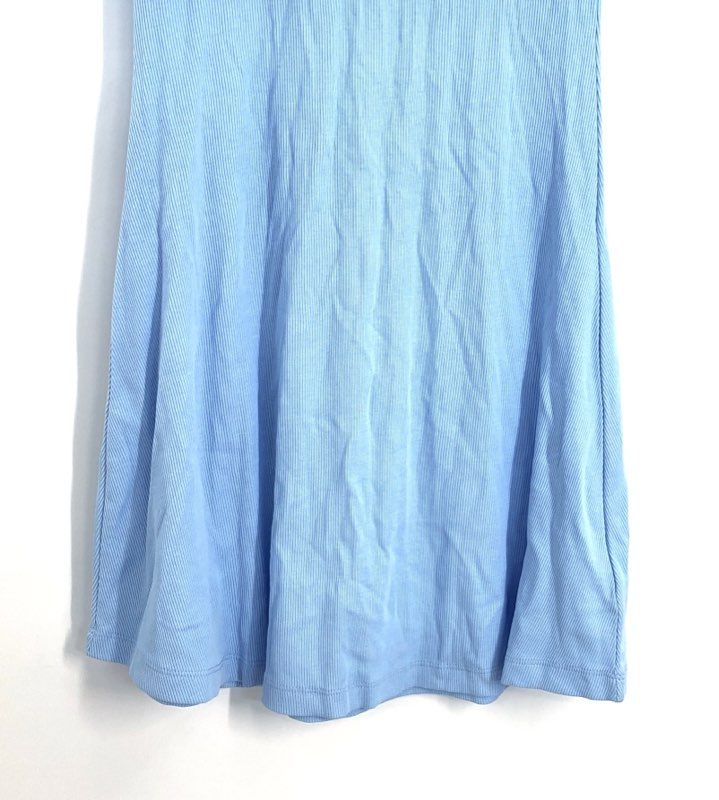 Tommy Jeans Women's Light Blue Ribbed Short Sleeve Skater Polo Dress NWT Sz S