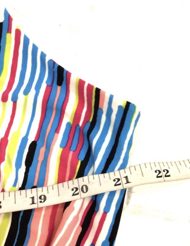 Anne Klein Women's Pink Pansy Combo Multicolor Stripe Sleeveless Dress XL NWT