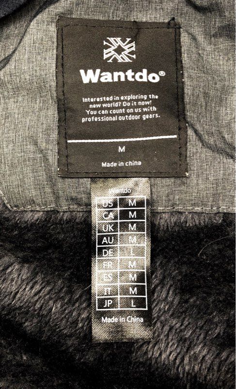 Wantdo Men's Waterproof Ski Snowboard Jacket Charcoal Gray Hooded Fleece Sz M