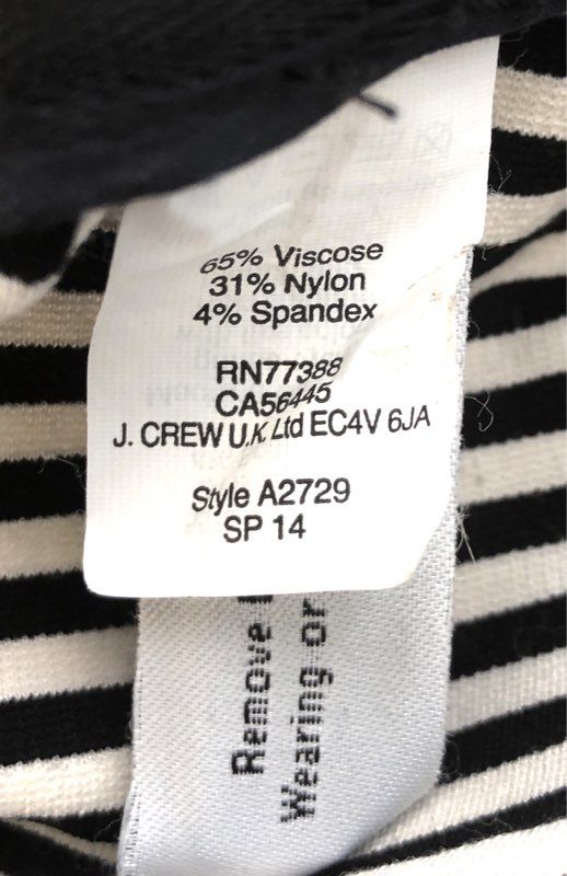 Madewell Women's Black White Striped Ponte Mini Skirt Mixed Stripe Sz 10