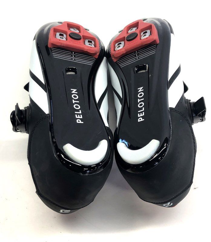 Peloton Original Cycling Shoes Black Red w/ Cleats Unisex Size EU 46 US 12