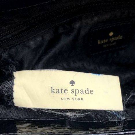 Kate Spade Black Textured Patent Leather Crossbody Bag with Gold Accents (+COA)