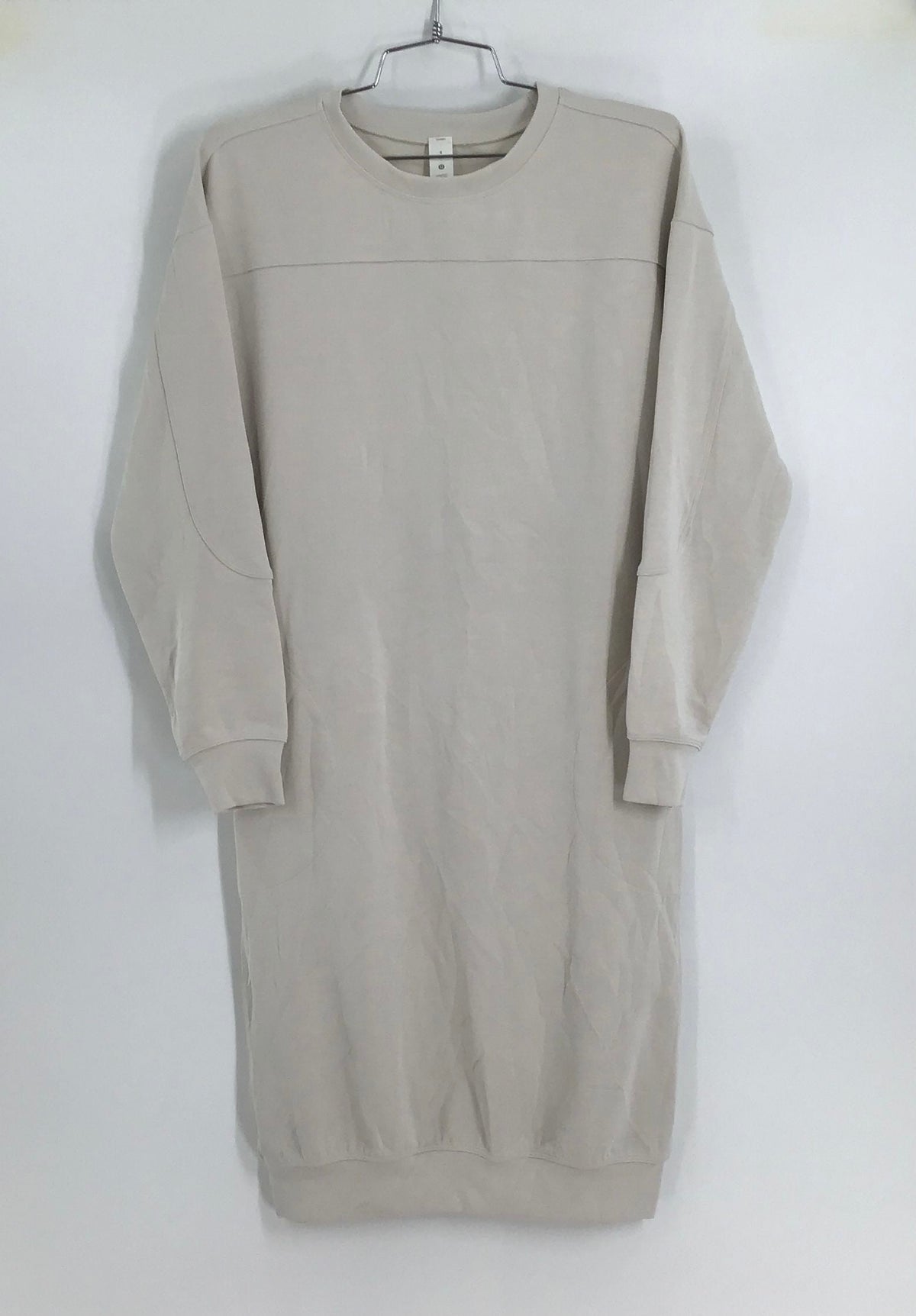 Lululemon Women&#39;s Gray Long Sleeve Crew Neck Sweater Dress - Size 4